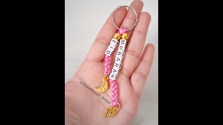 اكسسوار ميداليه للعيد اسهل ميداليه بالخرز والخيط|how to make beaded keychain diy