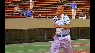 Sri Chinmoy sprinting in Tokyo