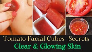 Tomato Ice Cubes-Glowing&Crystal Clear GLASS Skin | Skin Whitening #trending #beautytips #trending