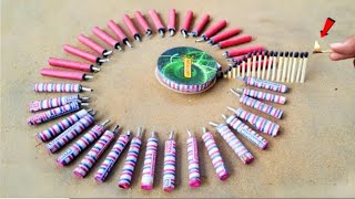 matchestick Chain Reaction Domino VS firecrackers amazing Experiment 😱