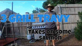 Grilling Salmon With Propane Gas Grill