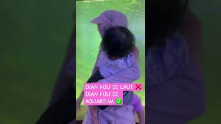 SI BAYI LIHAT IKAN HIU DI AQUARIUM! 😱🦈 BESAR BANGET #viralvideo #shorts