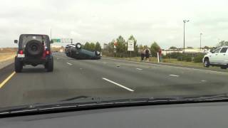 Car flipped on I5 freeway