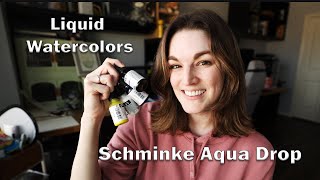 Liquid Watercolors! My first time to try these out Schminke Aquadrop