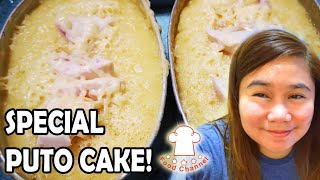 Special Puto Cake With Cheese & Salted Egg Using Pancake Mix | FoodChannelPH