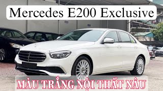 Mercedes E 200 Exclusive 2021 màu trắng nội thất nâu|Quá đẹp option quá nhiều giá quá tốt