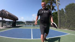 Practicing Pickleball Serve in Marathon Key Colony in the Florida Keys