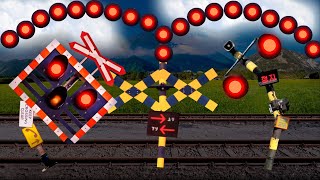 【 踏切アニメ 】 踏切の動きのバリエーション 😂😂😂 Variations of the movements of Railroad Crossings!