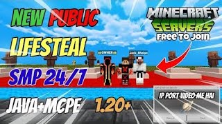 Best public Server Mcpe 1.20+ java + Mcpe 24/7 Lifesteal Smp 💗@Venom_Playz11  Free To Join