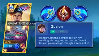 GUSION BEST BUILD AND EMBLEM AFTER BUFF!! ( Auto Win💯 )