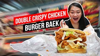 BURGER BAEK SUNWAY | Super Crispy Chicken Burger!!! | Malaysian Street Food