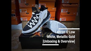 LeBron 17 Low | White, Metallic Gold | Unboxing & Overview