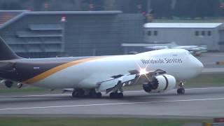 UPS Boeing 747-8F landing at Portland Airport