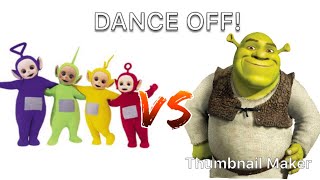 Dance off: Teletubbies vs Shrek