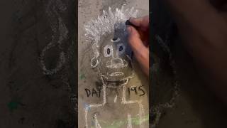 Daily Faces Challenge: Day 195/365 - Quick Chalk & Oil Pastel Drawing | Sketch Art Timelapse #shorts