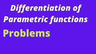 Differentiation Of  Parametric functions (1)