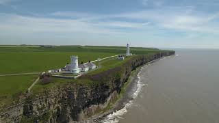 Nash Point Lighthouses, Wales, 4K.