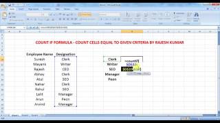 Count If Formula Criteria Count in MS Excel