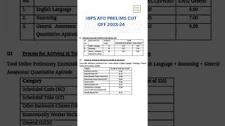 IBPS SO AFO Prelims Cutoff 2023-24 #ibps #afo #ibpssoafo #bankexam #ibpsso2023