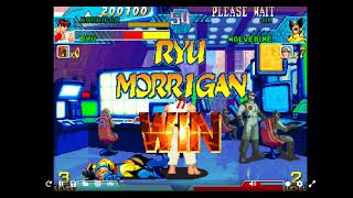 Marvel VS Capcom Clash of Super Heroes Morrigan and Ryu playthrough