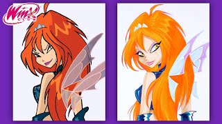 Winx Club - Dessiner et colorier Dark Bloom - Halloween Tutorial 🖤✨