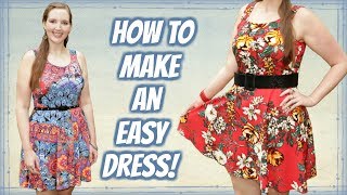 How to Make a Skater Dress Easy! | DIY Dress Sewing Tutorial | Sewing Projects for Beginners