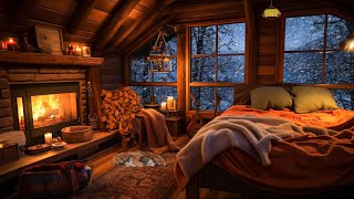 Embrace the Warmth of a Cozy Cabin with Relaxing Piano and a Crackling Fireplace