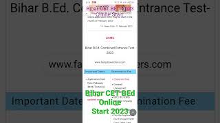 Bihar CET BEd Online Apply Start 2023 || How to Apply BEd    Online Form Fillup