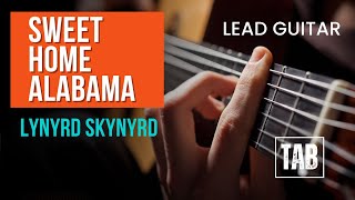 ( Lead Guitar ) Sweet Home Alabama - Lynyrd Skynyrd - Easy Fingerstyle Guitar Tutorial TAB