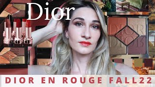 🔴NEW DIOR FALL 2022 MAKEUP| En Rouge Collection REVIEW SWATCHES LOOK| EYESHADOW PALETTE & Dior 8 lip