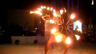 BORACAY's FIRE QUEEN RACHEL LOBANGCO @ 2nd avenue boracay 2011 event on a FIRE FAN