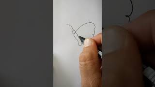 Drawing a Butterfly with one line/drawings tutorials #drawing #draw #art #shorts