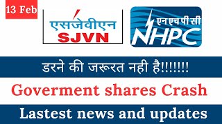 Nhpc and Sjvn Latest news and updates| Government share crash | Today news