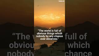 “The world is full of obvious things which nobody by any chance ever observes ”