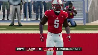 NCAA Football 14 Alabama vs Wisconsin 2024 Gameplay PS3