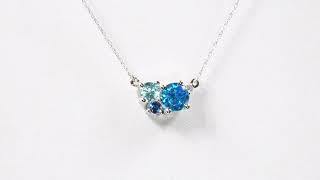 Sapphire Aqua Diamond Pendant Gold by Pompeii3