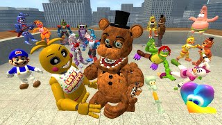 My NEW DESTROY HYPER MEGA PUNCH My new FNAF 9 Security Breach: ANIMATRONICS INTO STATUES ON [GMOD]