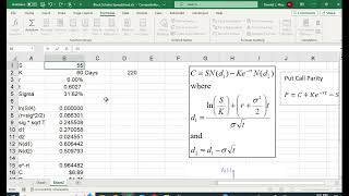 Computing Black Scholes in Excel