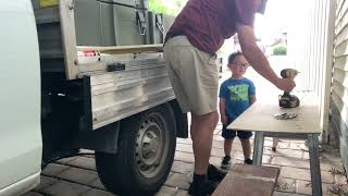 Apprentice -,Driving screw into plywood