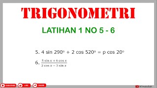 Pembahasan Latihan Soal Trigonometri No 5 - 6 | Trigonometri Dasar sampai Mahir | Matematika SMA