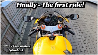 Ducati 748 SP First Ride in 4 years! Coolant change, brake fluid guide & new battery