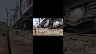 Express train and memu train cross each other aggressively