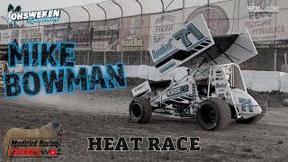 360 heat race onboard with Mike Bowman #MBR71 #ohswekenspeedway