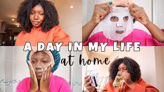 A TYPICAL DAY IN MY LIFE AT HOME : updated skin care routine, doing laundry + more |Tinotenda Gwande