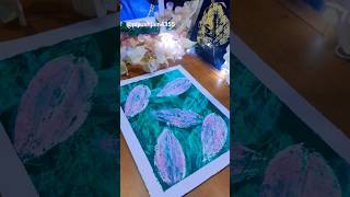 Spring flowers painting / Green leaves painting / Leaf print / Sketchbook painting ideas