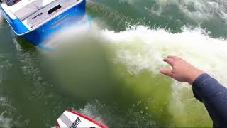 Wakesurf ollie practice behind the Moomba Max