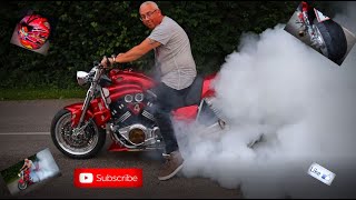 BEST BURNOUT ON YOUTUBE??? Yamaha Vmax massiv and epic burnout.... TURN UP THE SOUND