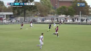 Teo Pagano (05) lateral zurdo de San Lorenzo vs Argentinos (11.04.24)-Copa Proyección