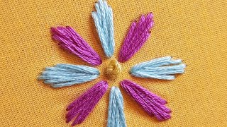 Long and short stitch // Embroidery designs// Embroidery tutorial//Embroidery Stitch