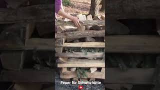 Feuerstapel für Schwitzhütten- Zeremonie